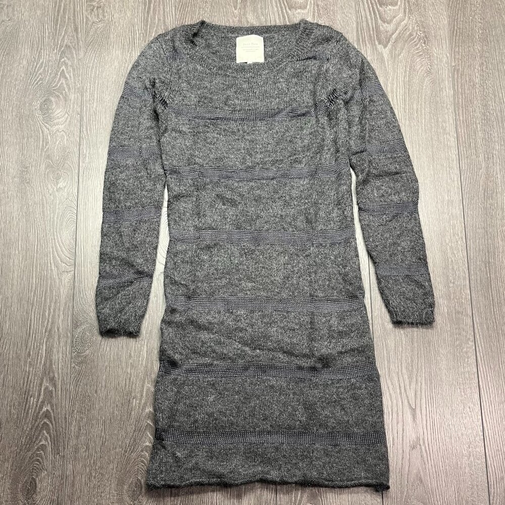 Part Two Mohair Small Grey Dress‎ Knit Designer Striped